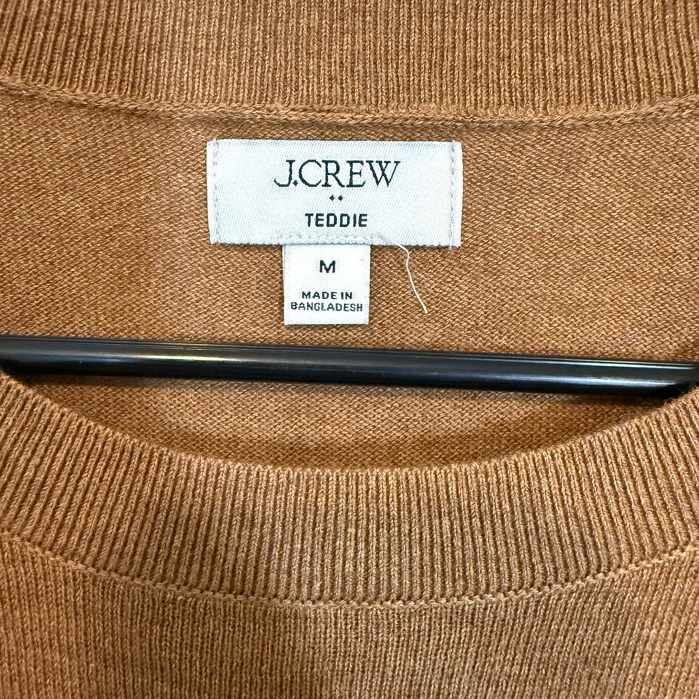 J.Crew Tan Teddie 100% Cotton Crew Pullover - Picture 3 of 5